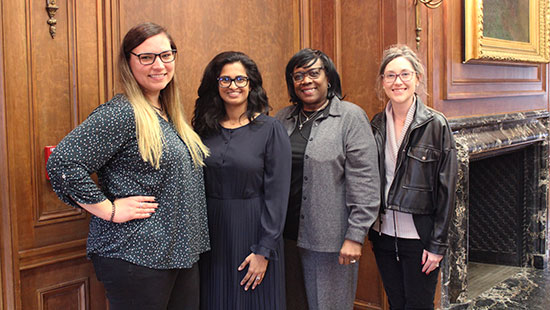 a group of four woman from the annual awards ceremony